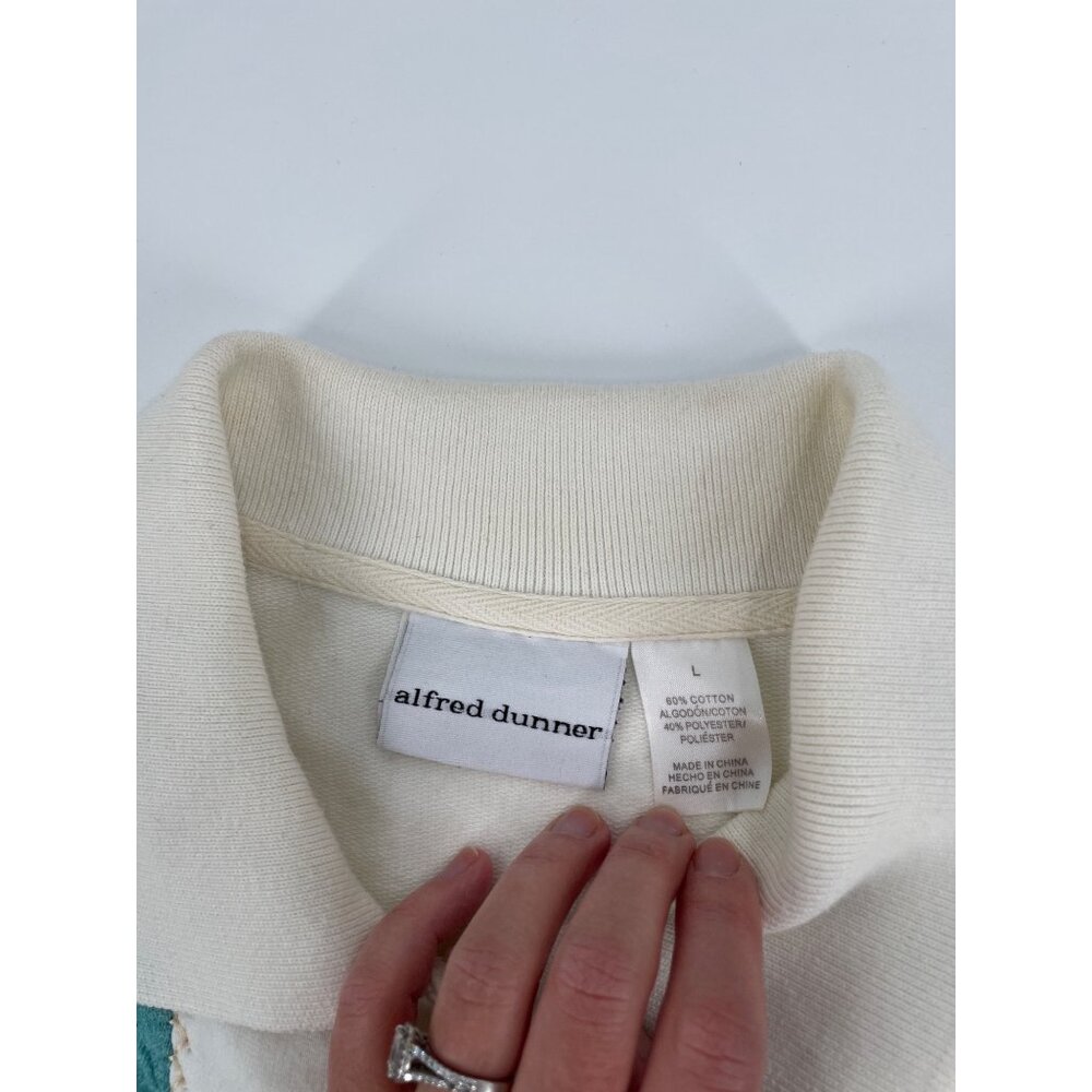 Alfred Dunner Womens Large Floral Patchwork Quilted Sweater Granny Cottage - Picture 4 of 8